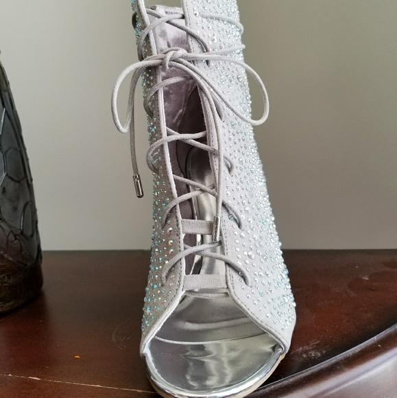 Crystal Drop Ankle Boots (Silver) - Picture 6 of 6