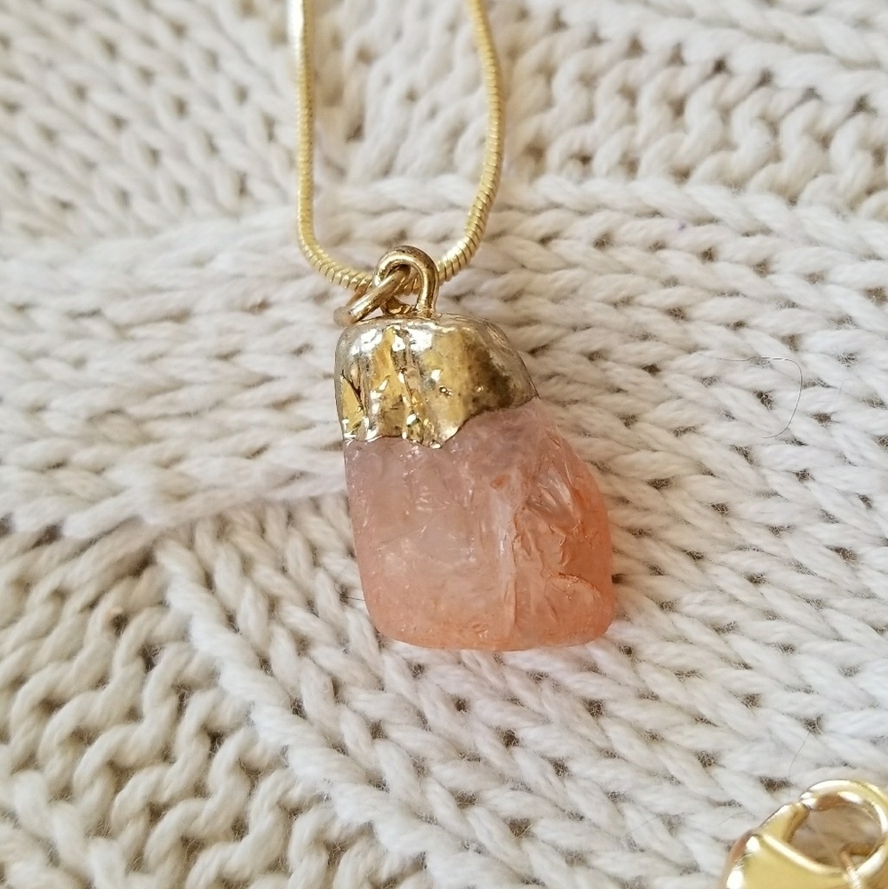 🌹LAST ONE!🌹Rose Quartz Necklace with 14k Chain - Picture 1 of 3
