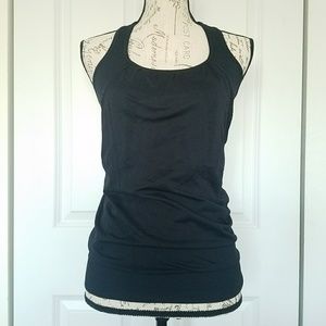NUX Black Racerback Tank w/Built in Bra, Small