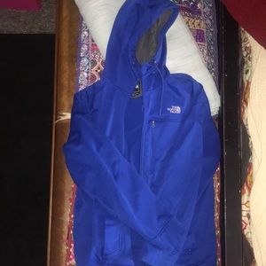 North Face blue zip up jacket