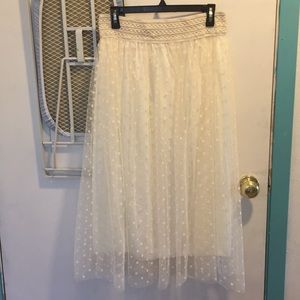 Cream tulle poke a dot skirt