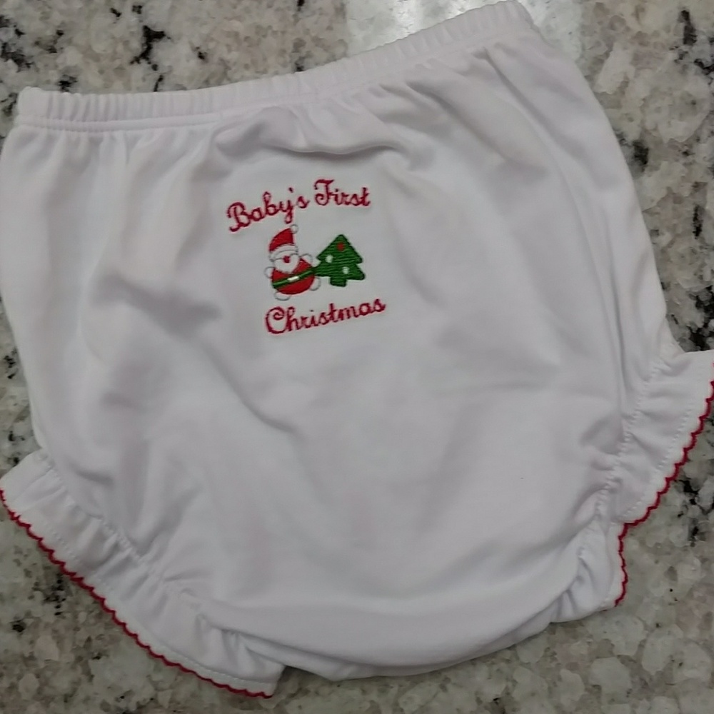 Baby's first Christmas diaper cover