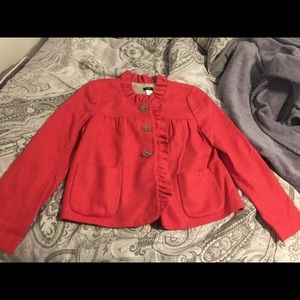 J. Crew Fiona Herringbone Ruffle Jacket