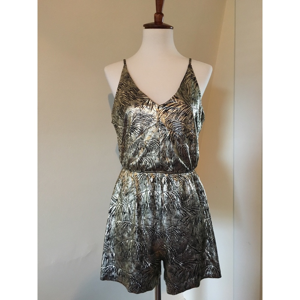 Topshop Gold Metallic Romper