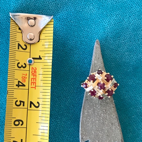 Vintage Faux Bamboo 14k and Ruby Ring - Picture 3 of 6