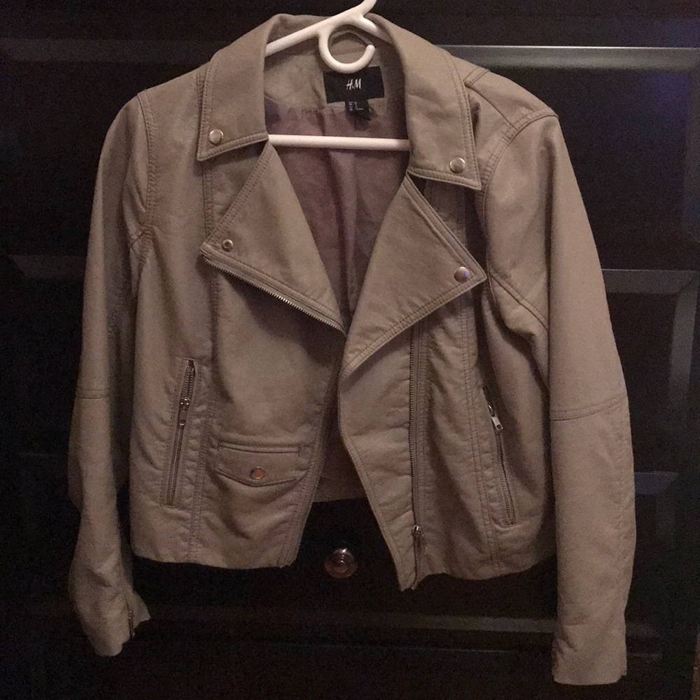 H&M Taupe Faux Leather Jacket