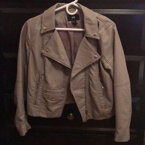 H&M Taupe Faux Leather Jacket
