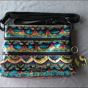 Sakroots Peace Crossbody With Elephant Keychain