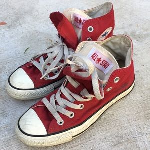 Red high top converse
