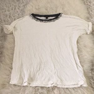 J. Crew bejeweled round neck tee