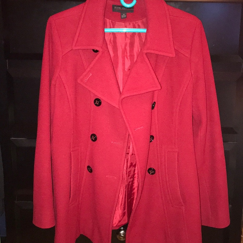 Red Wool Peacoat