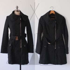 Zara Black Coat | Small Black Asymmetrical Coat