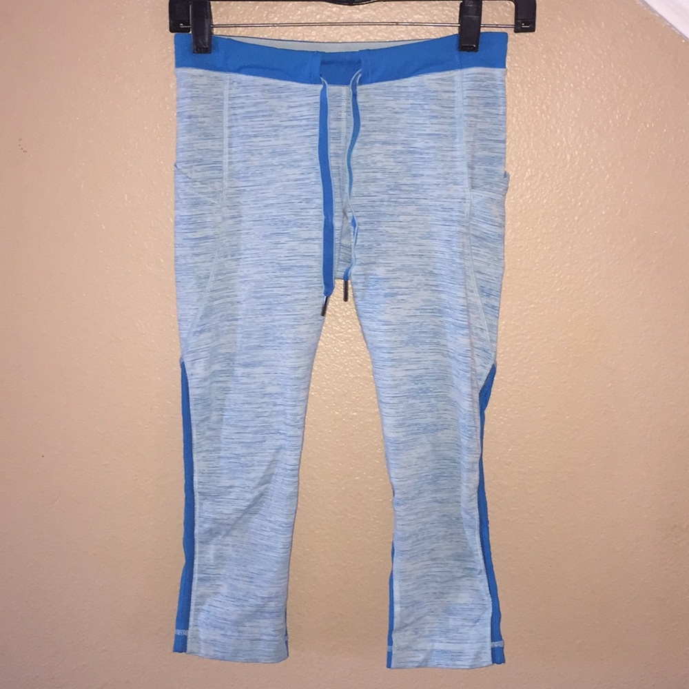 Lululemon Blue Crops with Side Pockets