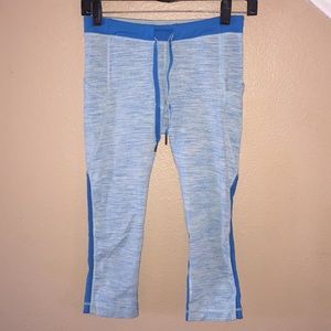 Lululemon Blue Crops with Side Pockets