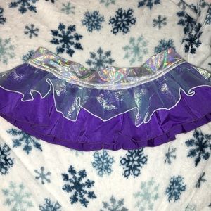 Purple and metallic mini skirt