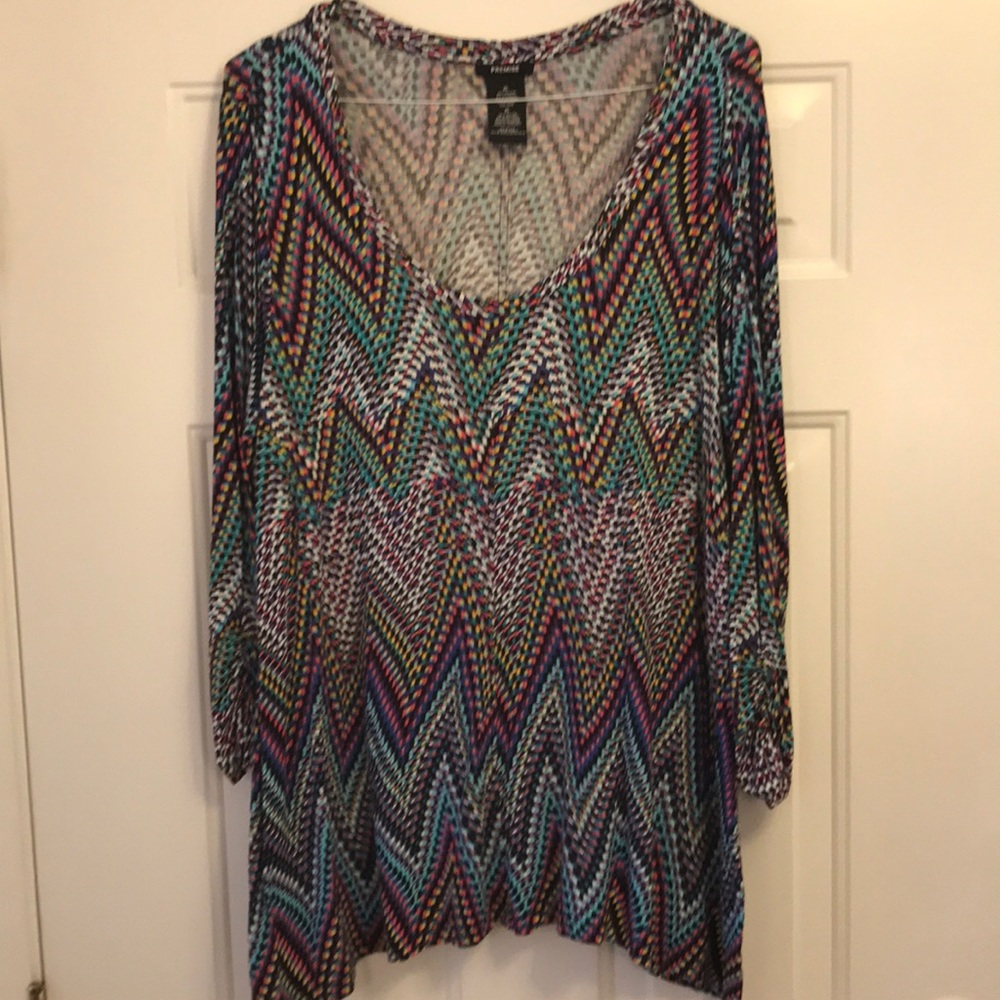 Multi colored chevron print tunic