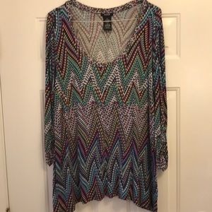 Multi colored chevron print tunic