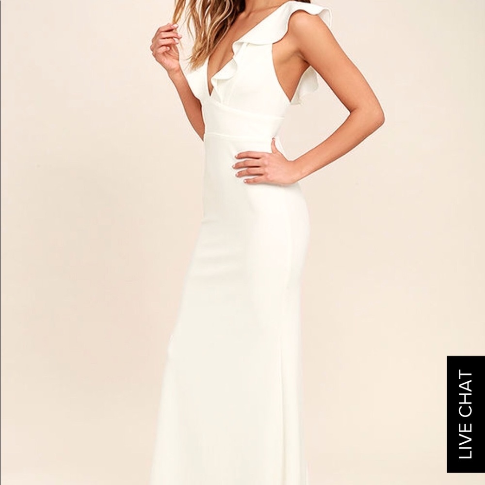 “Perfect Opportunity White Maxi Dress” LULUS
