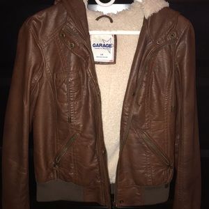 Brown Faux Leather Jacket