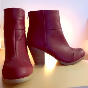 NEW Dark Red Booties - Size 9 - Never Worn