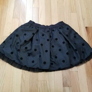 Black velvet polka dot skirt