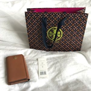 NWT Tory Burch York Key Case - Luggage/Tan