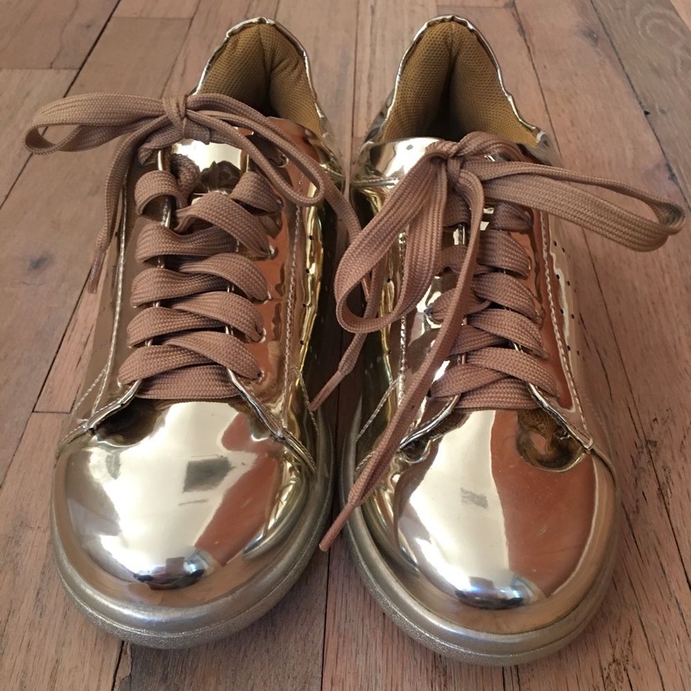 Gold Metallic Sneakers