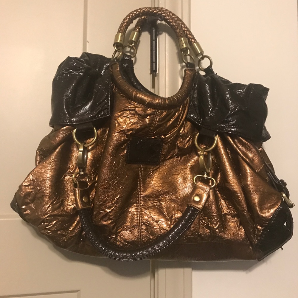 Slightly worn purses.