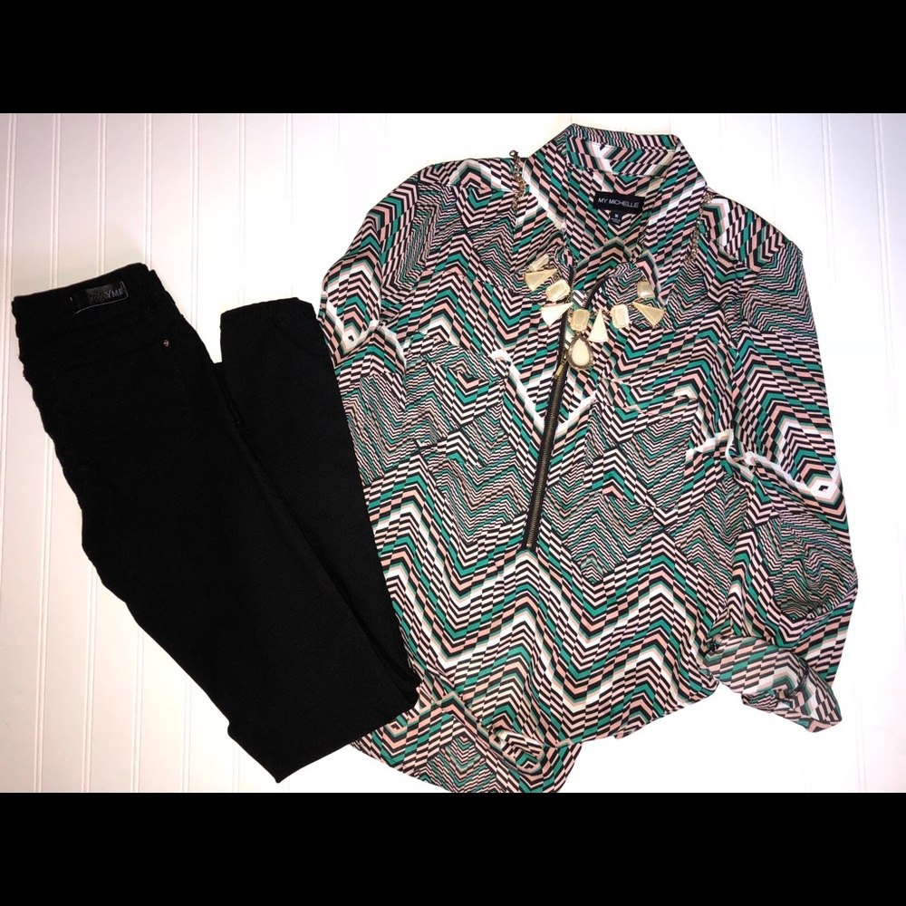 Long sleeve button top