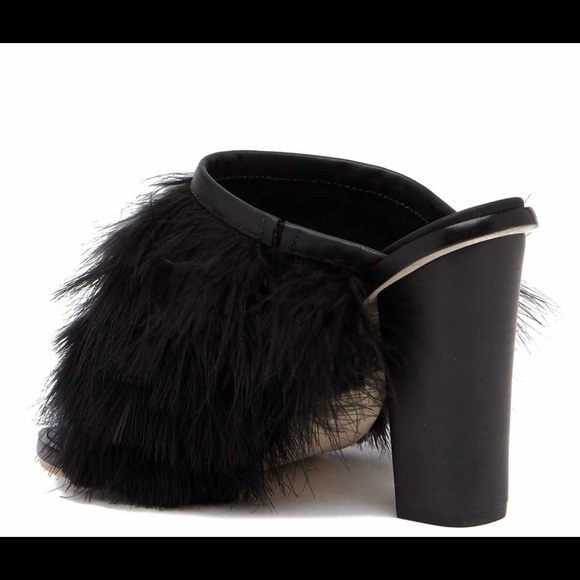 SOLD! Tibi Black Bee Feather Mules - Picture 2 of 3