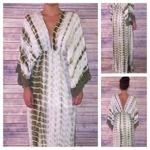 Olive Tie Dye Boho Maxi
