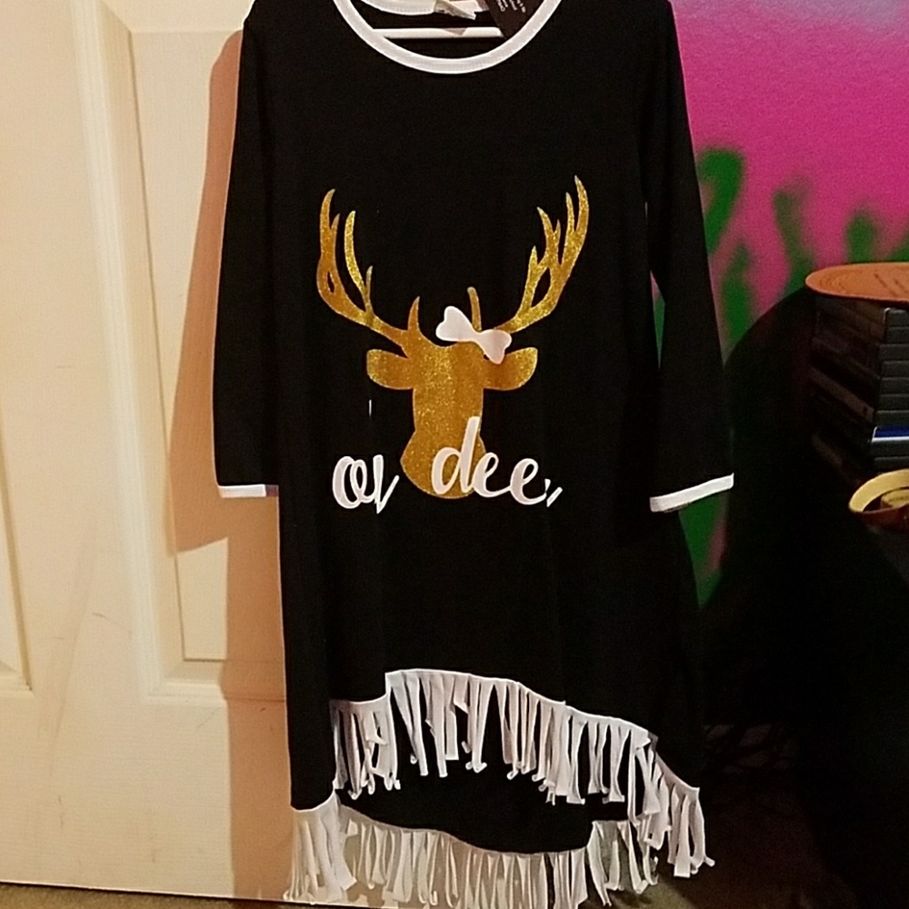 Kids Oh Deer Fringed Dress