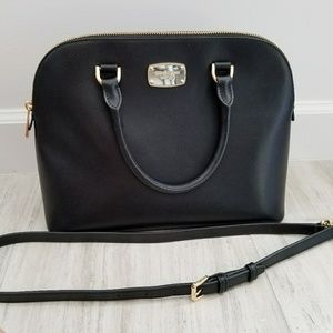 Black Michael Kors leather large dome satchel