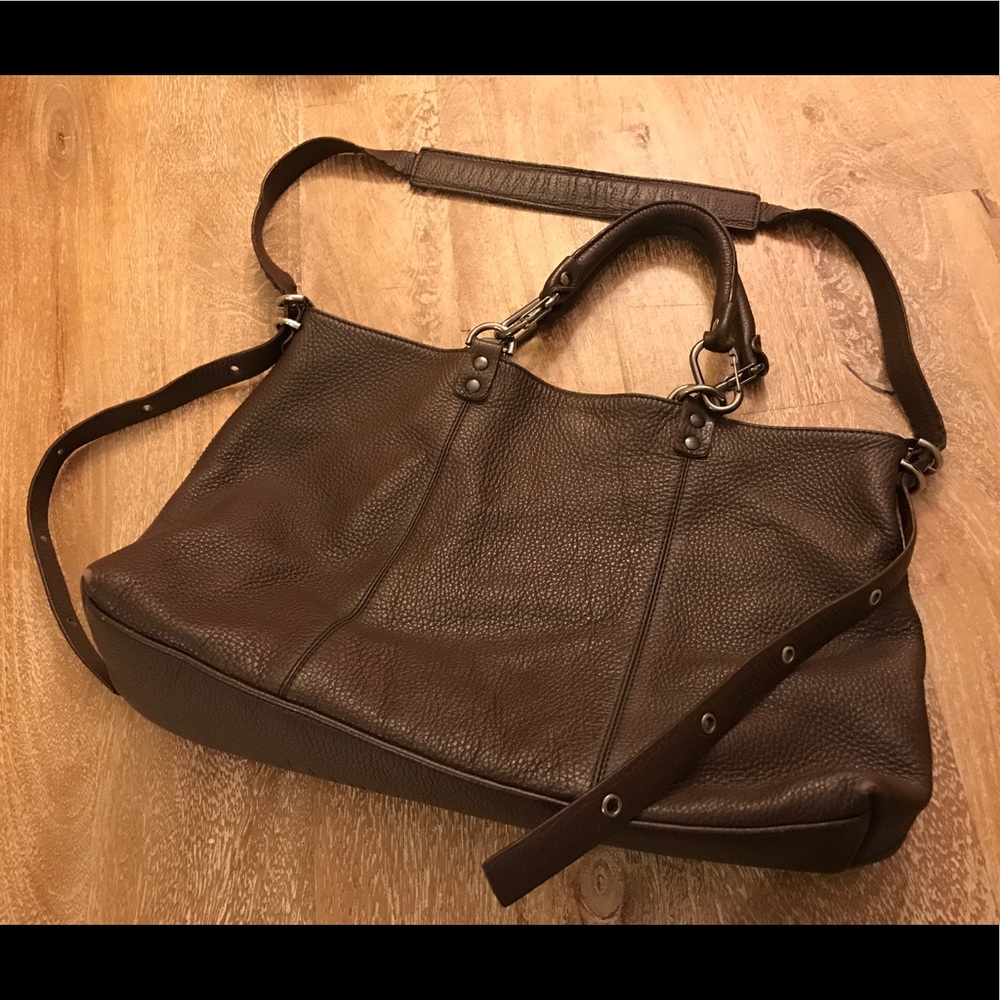 Brown Leather Purse with hardware