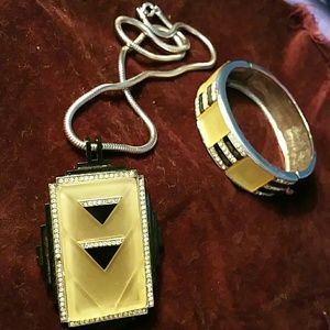 Stunning pendant and matching cuff bracelet