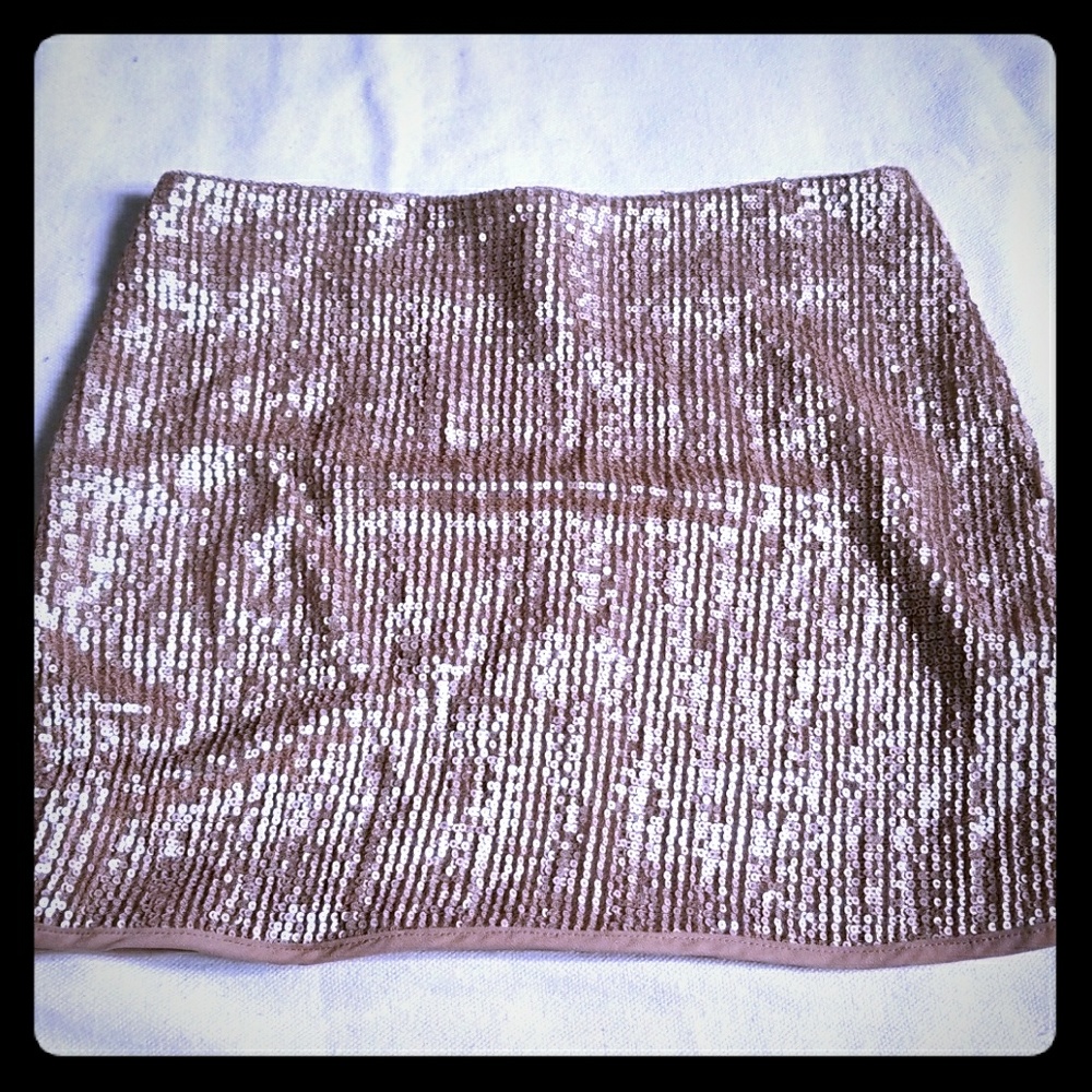 Champagne Gold Sequin Mini Skirt