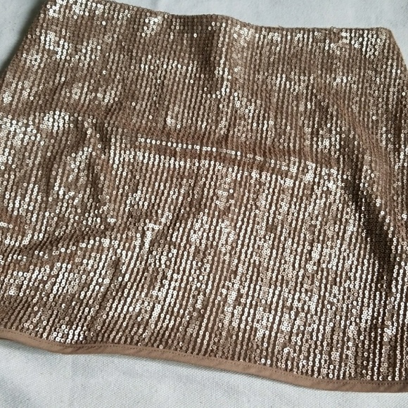 Champagne Gold Sequin Mini Skirt - Picture 2 of 4