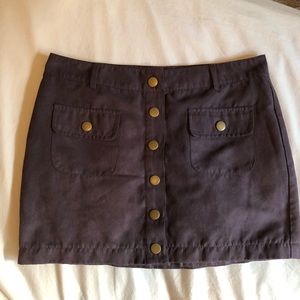 Purple suede skirt