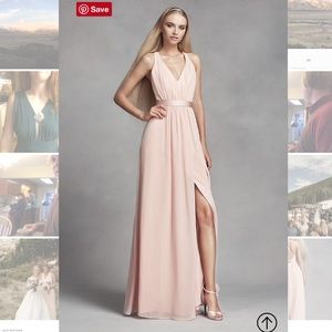 Long Chiffon Dress with Low Crisscross Back