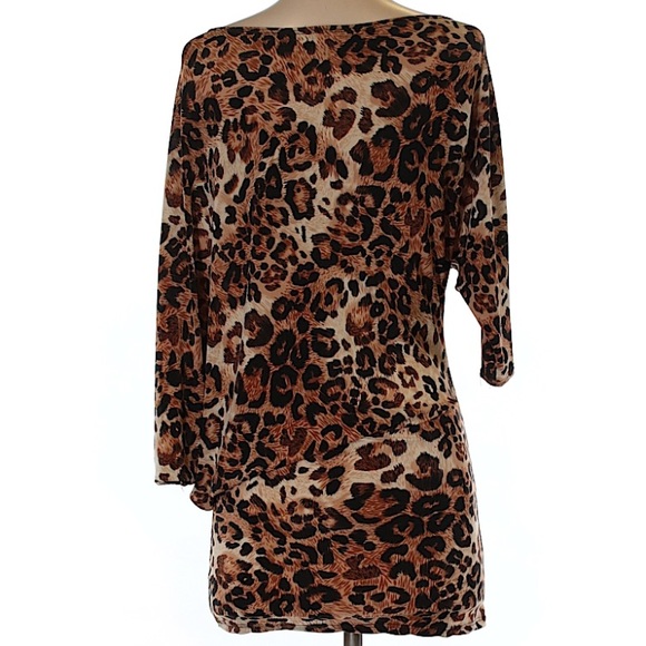 (4 for $5) Black Brown Animal Print Mini Dress - Picture 2 of 2