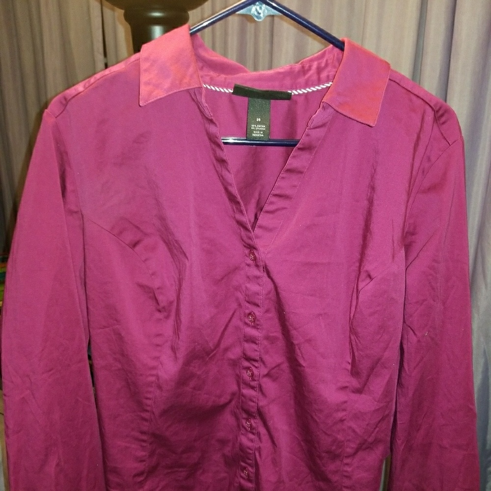 Burgundy button up