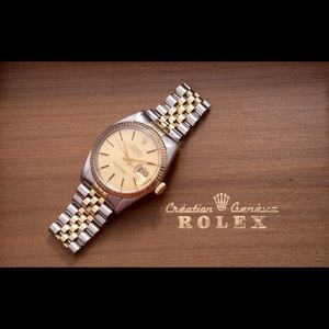 Rolex Men’s Datejust 2Tone Champagne Stick Dial