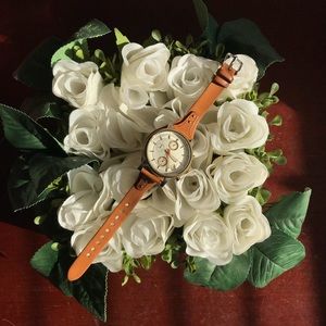 Tan Women’s Fossil Watch with date