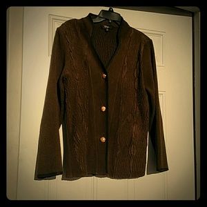 Pretty olive jacket w thin black trim