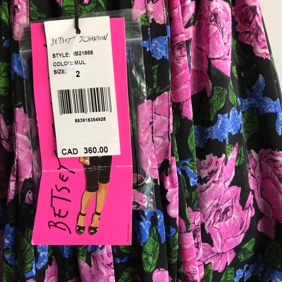 NWT $360 Betsey Johnson Floral strapless dress 2 - Picture 2 of 4