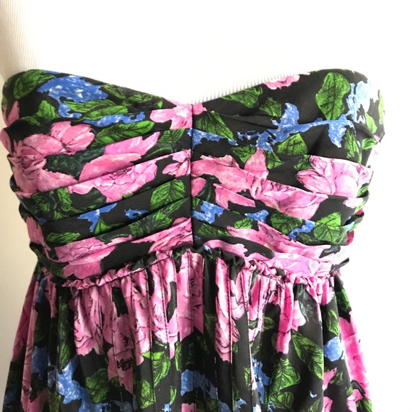 NWT $360 Betsey Johnson Floral strapless dress 2 - Picture 3 of 4