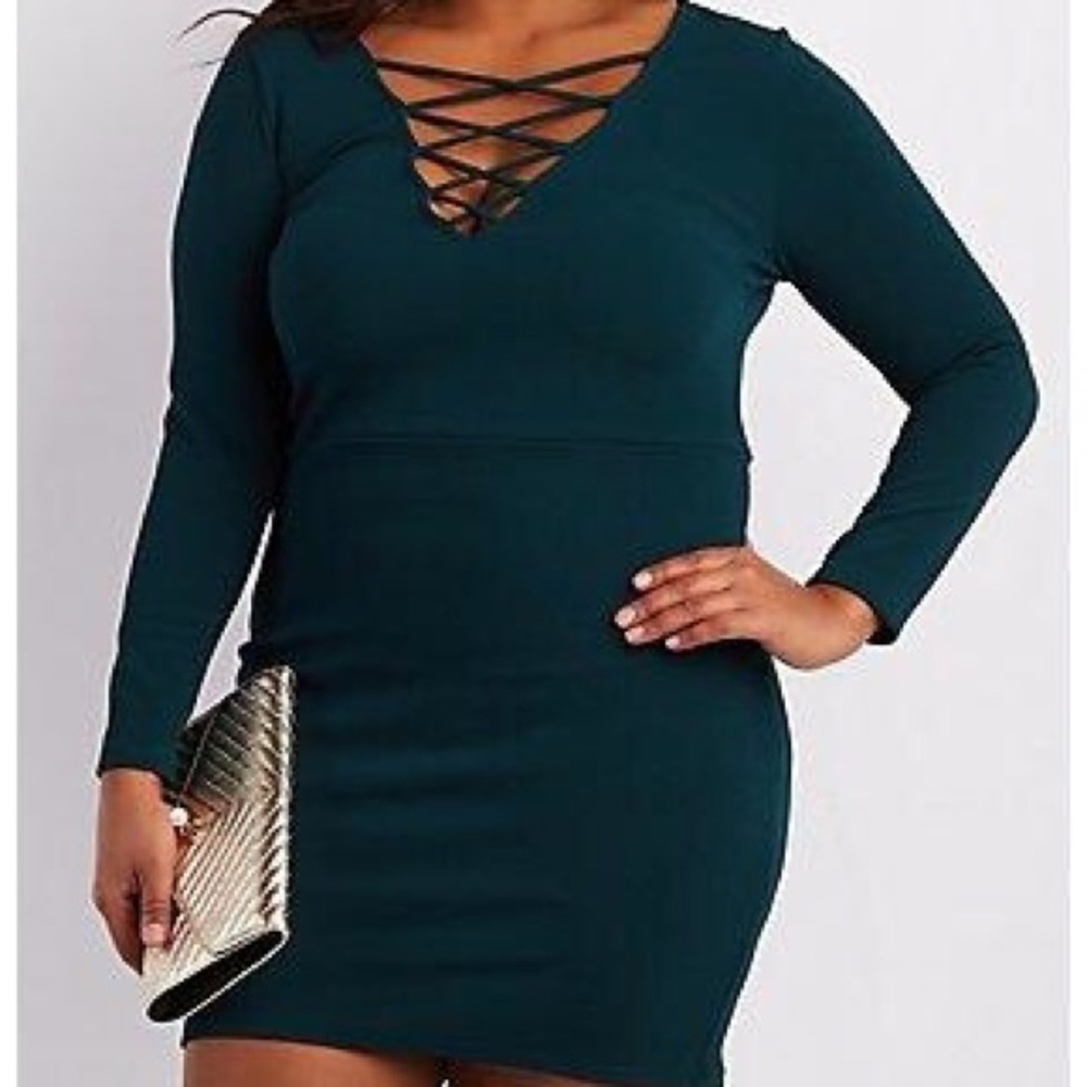 Plus Size Green Bodycon Dress