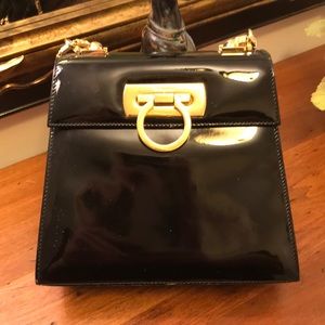 Salvatore ferragamo patent leather handbag