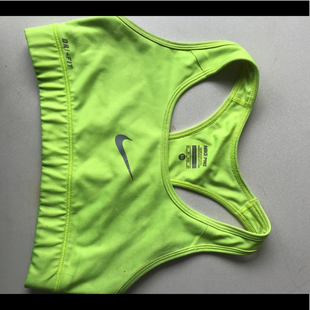 Neon yellow Nike sports bra!