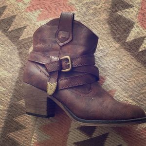 Brown ankle booties